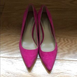 Ann Taylor Eryn Suede Heels - hot pink